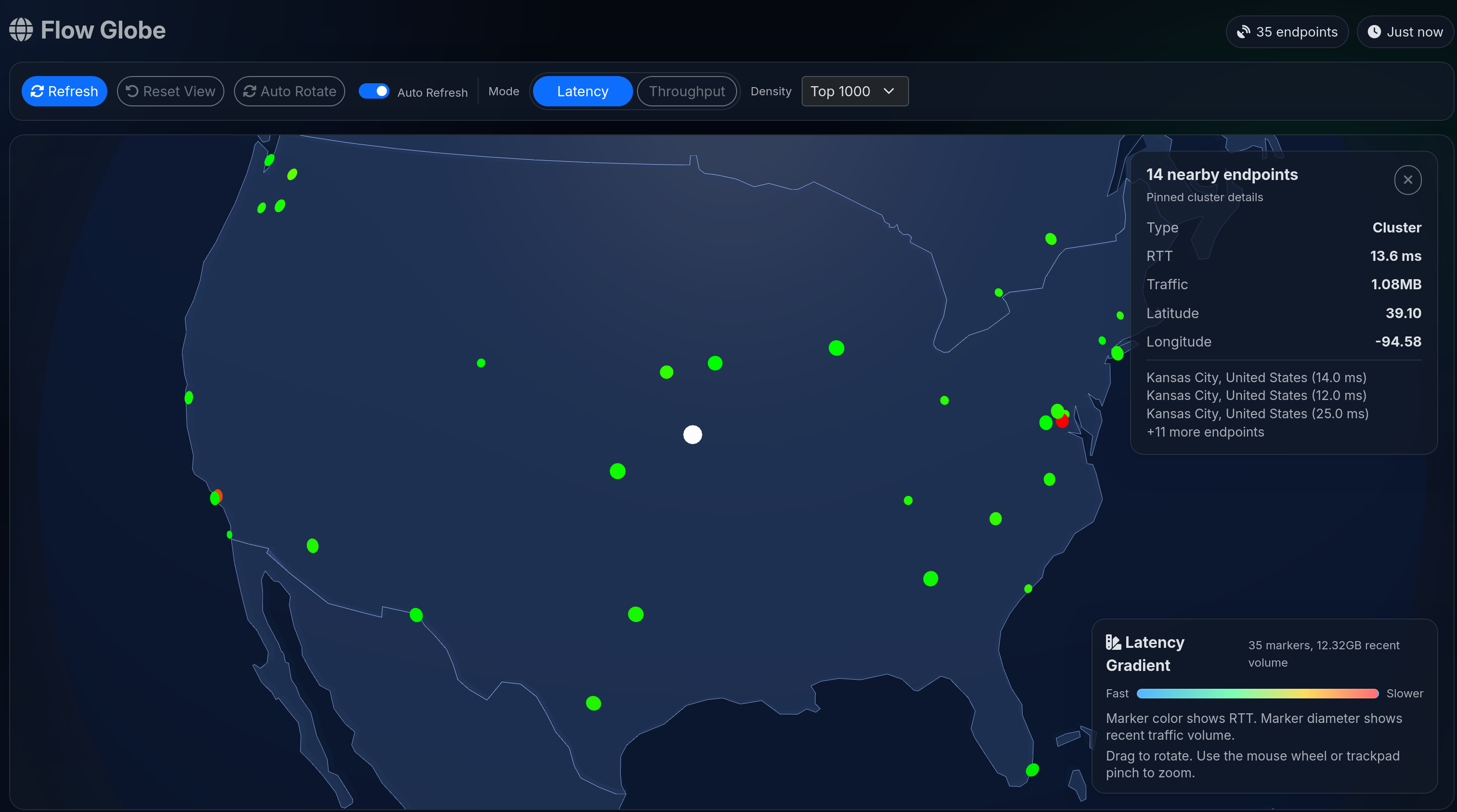 LibreQoS geographic flow view